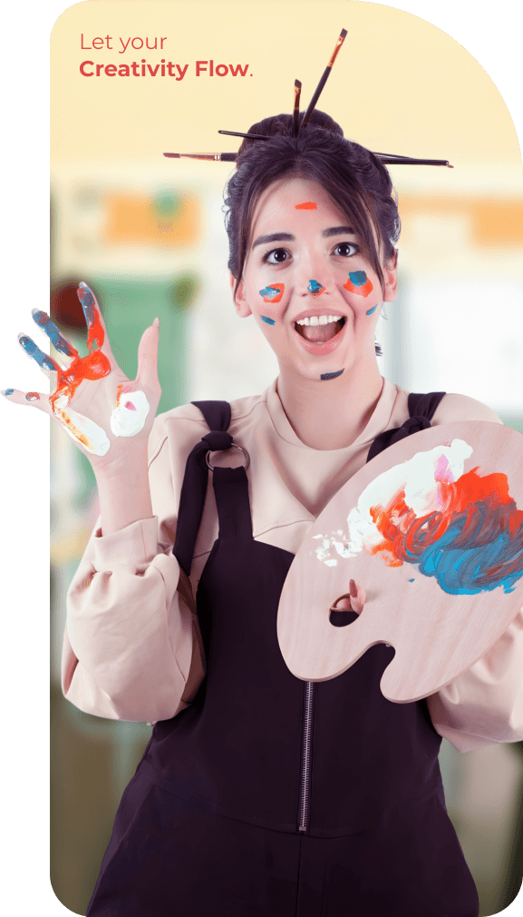 Let your creativity flow — creative professional with paint palette